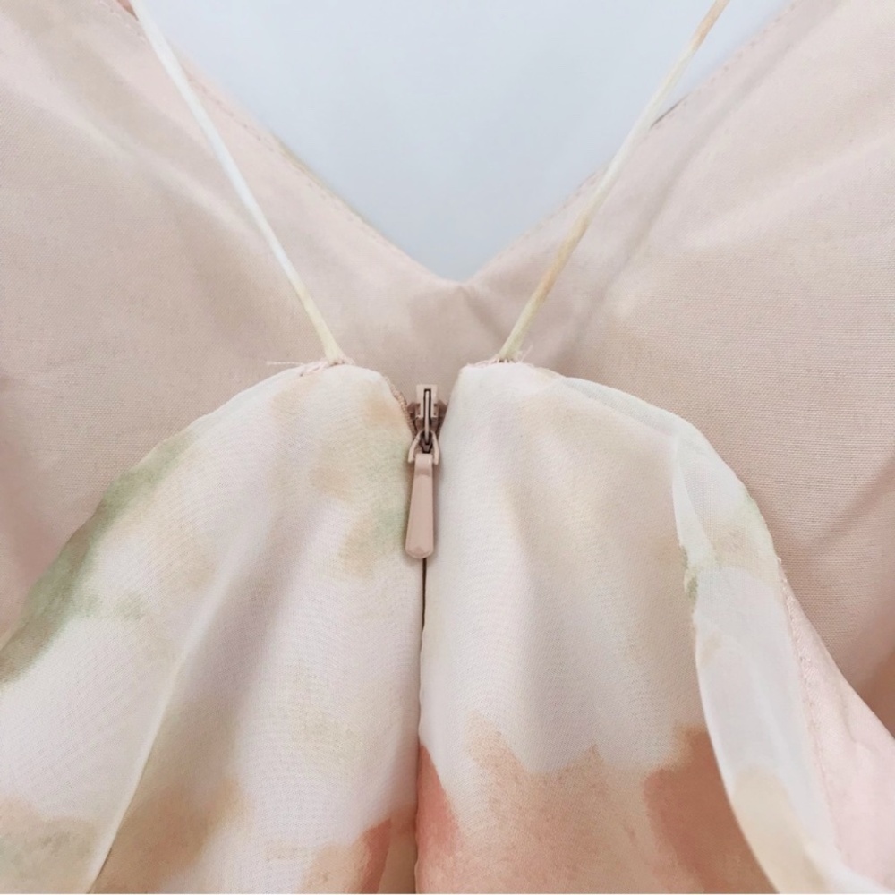 Jenny Yoo x BHLDN Inesse Floral Cross Back Pink White Gown Size 8 - Picture 8 of 10